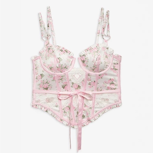 For Love & Lemons Naima Bustier White Floral Small-DD NEW - Picture 4 of 10